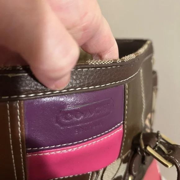 Coach copy Y2K Patchwork Tote Bag - Brown, Pink, Gold - Picture 3 of 10